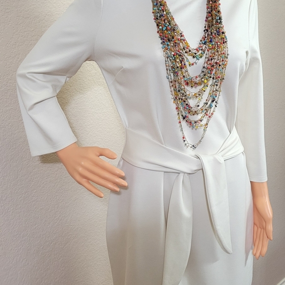 VENUS Cream Long-Sleeve Dress - Picture 1 of 5